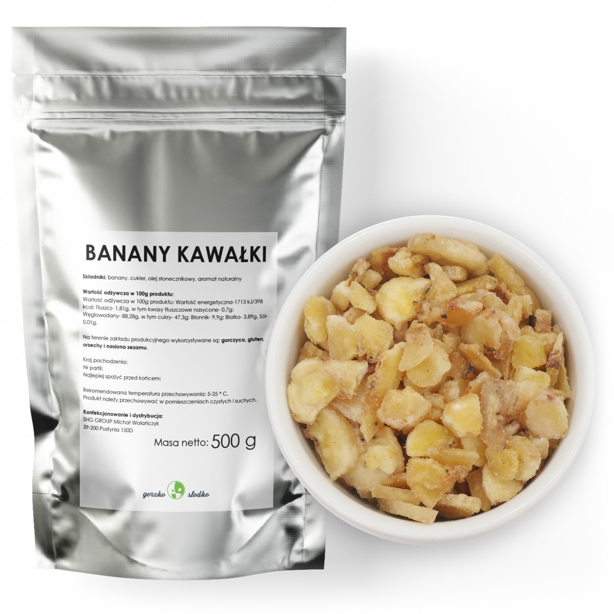 Banany suszone kawałki